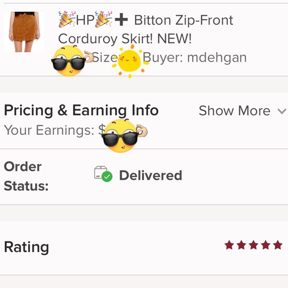 Bitton Zip Corduroy Skirt! NEW! - Picture 6 of 8